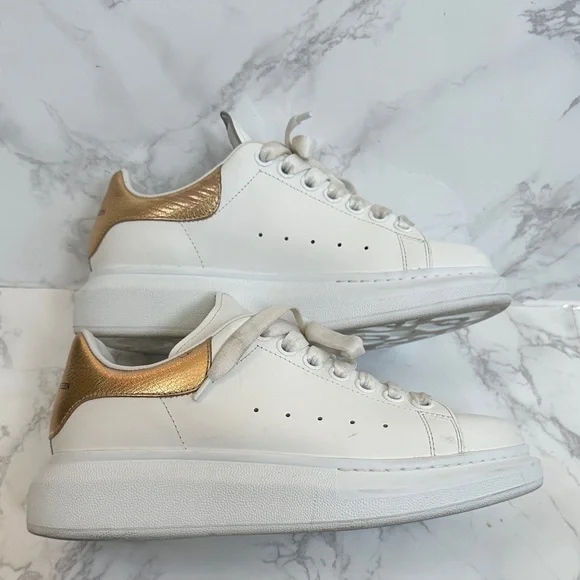 Alexander McQueen Women's Sneakers in White and Gold - Picture 14 of 14